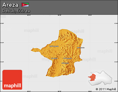 Political Map of Areza, single color outside