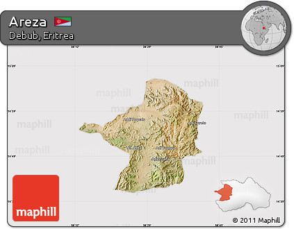 Satellite Map of Areza, cropped outside