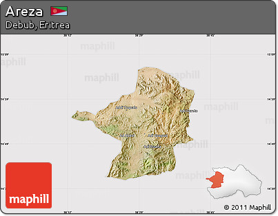 Satellite Map of Areza, cropped outside