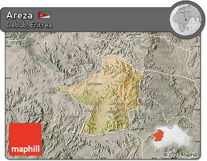 Satellite Map of Areza, semi-desaturated