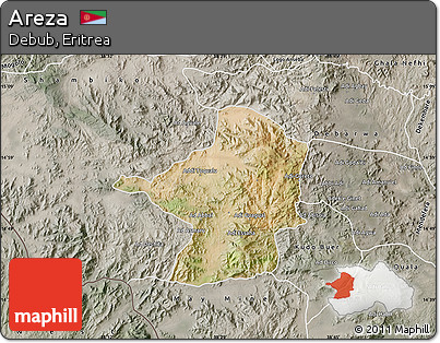 Satellite Map of Areza, semi-desaturated