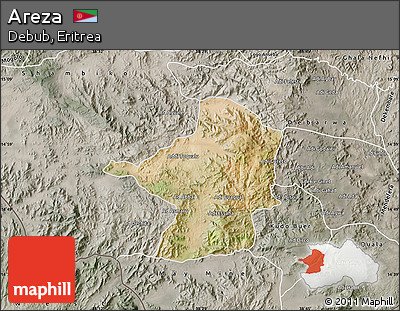Satellite Map of Areza, semi-desaturated