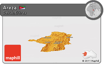Political Panoramic Map of Areza, cropped outside