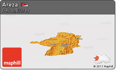 Political Panoramic Map of Areza, cropped outside