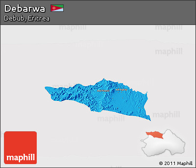 Political 3D Map of Debarwa, cropped outside
