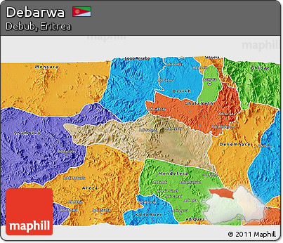 Satellite 3D Map of Debarwa, political outside