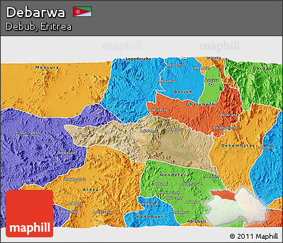 Satellite 3D Map of Debarwa, political outside