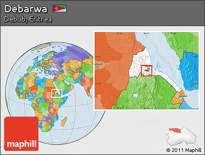 Political Location Map of Debarwa, highlighted country