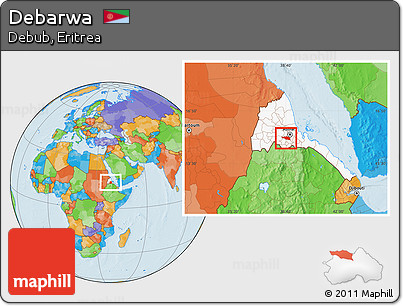 Political Location Map of Debarwa, highlighted country