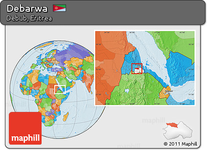 Political Location Map of Debarwa, highlighted parent region, within the entire country