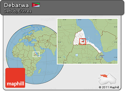 Savanna Style Location Map of Debarwa, highlighted country, within the entire country