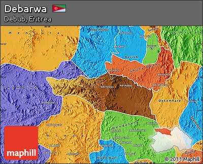 Physical Map of Debarwa, political outside