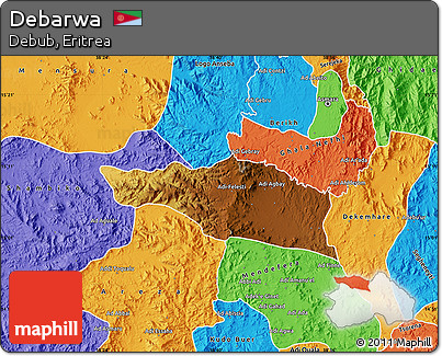 Physical Map of Debarwa, political outside