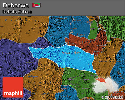 Political Map of Debarwa, darken