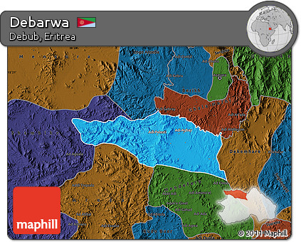 Political Map of Debarwa, darken