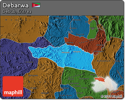 Political Map of Debarwa, darken