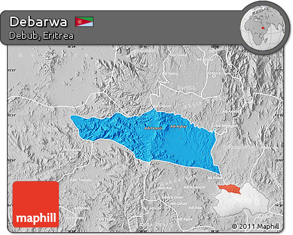 Political Map of Debarwa, lighten, desaturated
