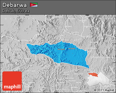 Political Map of Debarwa, lighten, desaturated
