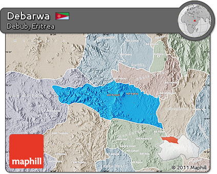 Political Map of Debarwa, lighten, semi-desaturated
