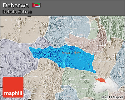 Political Map of Debarwa, lighten, semi-desaturated