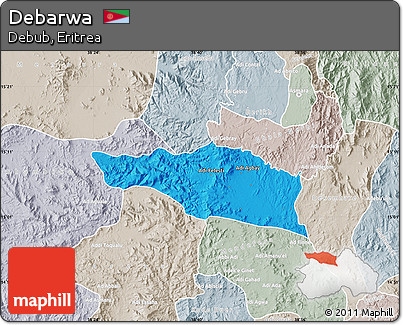 Political Map of Debarwa, lighten, semi-desaturated