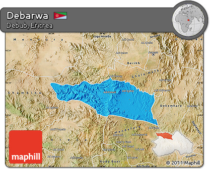 Political Map of Debarwa, satellite outside