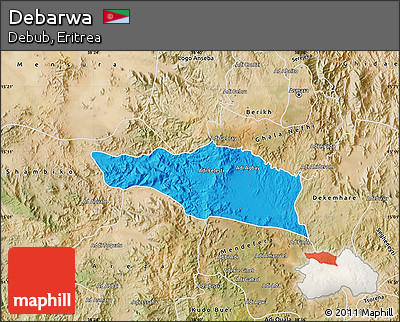 Political Map of Debarwa, satellite outside