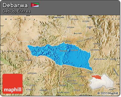 Political Map of Debarwa, satellite outside