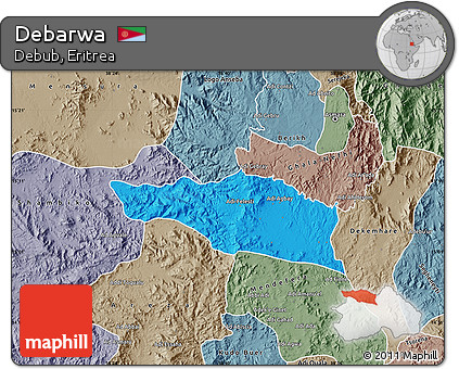 Political Map of Debarwa, semi-desaturated