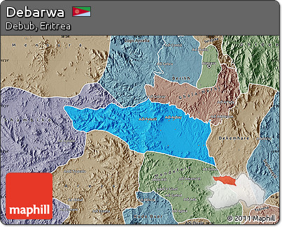 Political Map of Debarwa, semi-desaturated
