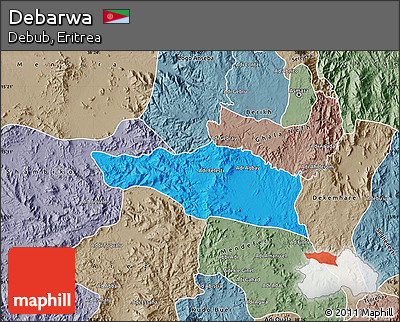 Political Map of Debarwa, semi-desaturated