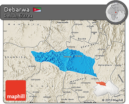 Political Map of Debarwa, shaded relief outside