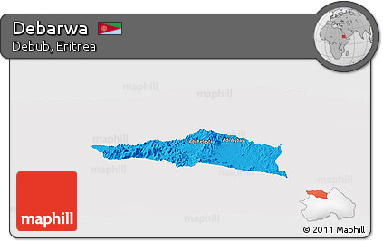 Political Panoramic Map of Debarwa, cropped outside