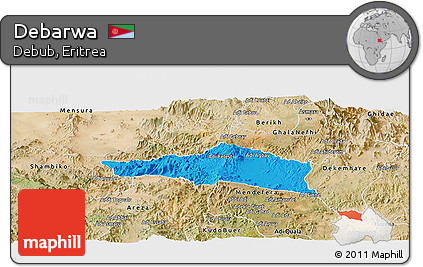 Political Panoramic Map of Debarwa, satellite outside