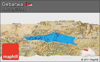Political Panoramic Map of Debarwa, satellite outside
