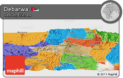 Satellite Panoramic Map of Debarwa, political outside