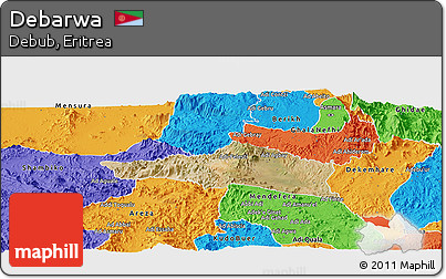 Satellite Panoramic Map of Debarwa, political outside