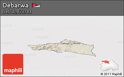 Shaded Relief Panoramic Map of Debarwa, cropped outside
