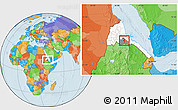 Political Location Map of Dekemhare, highlighted country, highlighted parent region, within the entire country