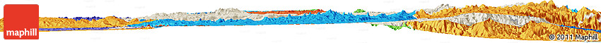 Shaded Relief Horizon Map of Debub, political outside