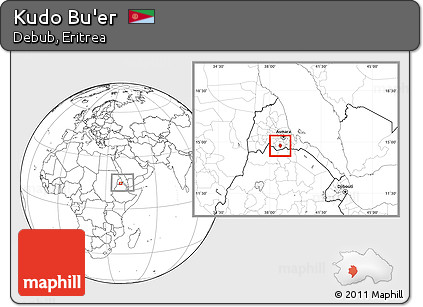 Blank Location Map of Kudo Bu'er, within the entire country