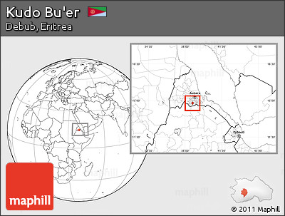 Blank Location Map of Kudo Bu'er, highlighted parent region, within the entire country