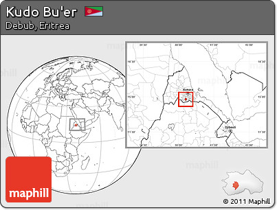 Blank Location Map of Kudo Bu'er, highlighted parent region, within the entire country