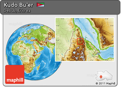 Physical Location Map of Kudo Bu'er, within the entire country