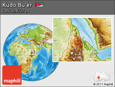 Physical Location Map of Kudo Bu'er, within the entire country
