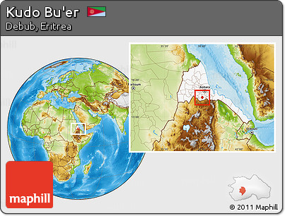 Physical Location Map of Kudo Bu'er, highlighted country
