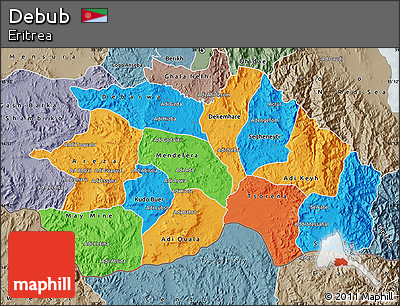 Political Map of Debub, semi-desaturated