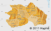 Political Shades Map of Debub, single color outside