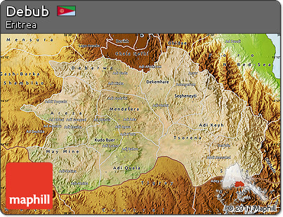 Satellite Map of Debub, physical outside