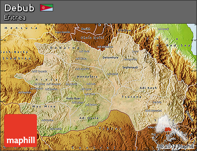 Satellite Map of Debub, physical outside